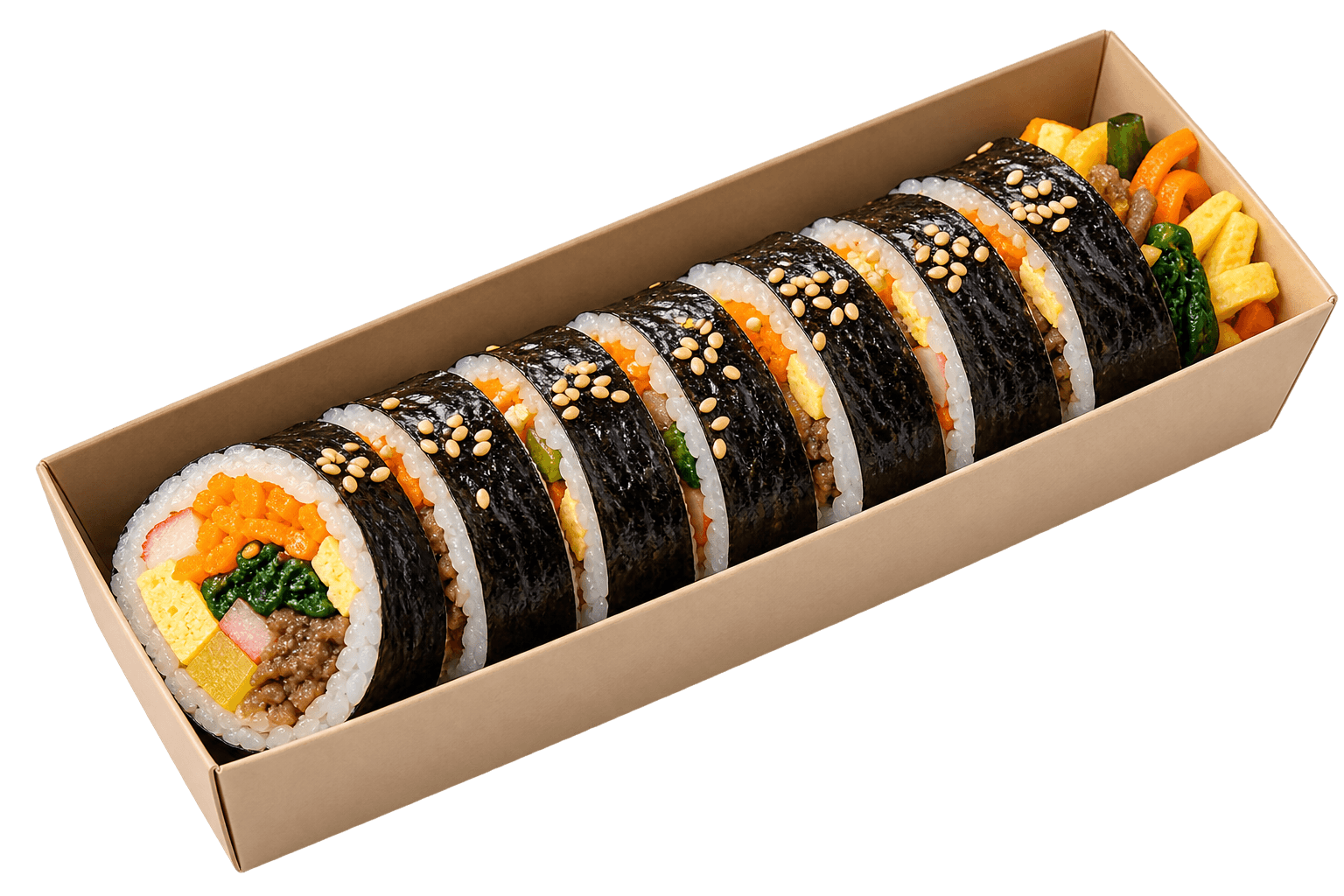 상자에 담긴 수제김밥